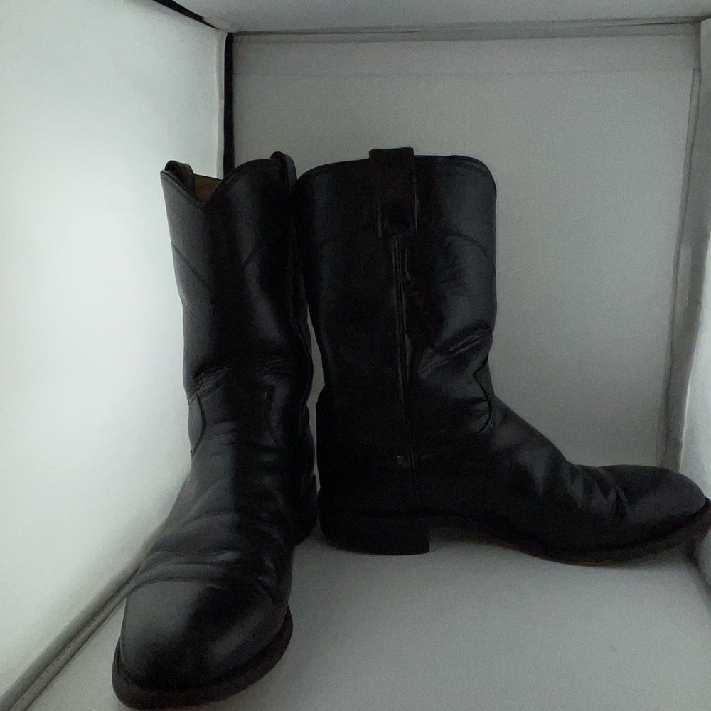 Justin Men's 10" Temple Roper Black Casual Boots 3133 Size 7.5 EE​​​​​​​​​​​​ - Picture 11 of 14